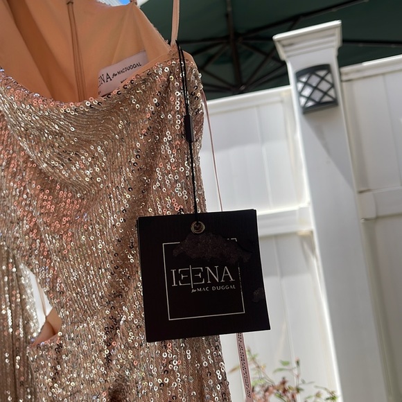 Ieena X Mac Duggal - Silver Sequined One Shoulder Cut Out Gown - Picture 16 of 17